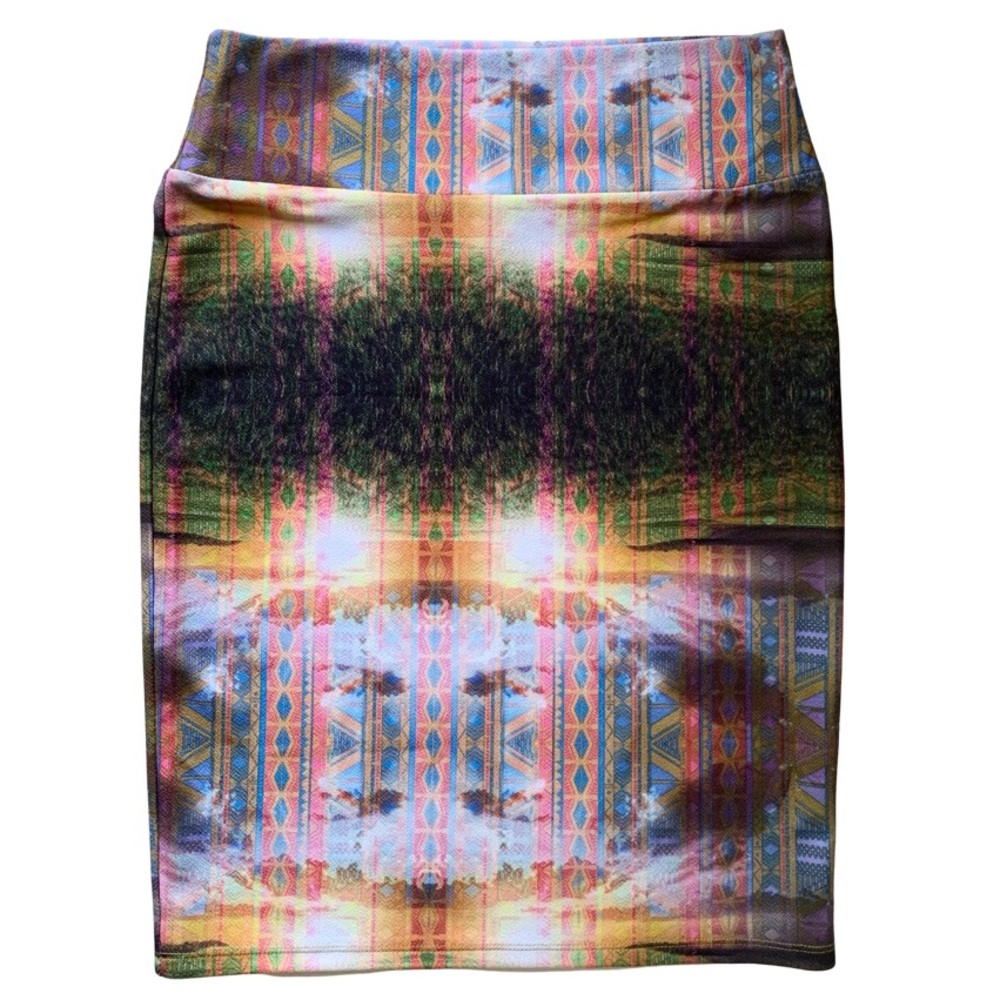 LuLaRoe Aztec Tribal Print Womens Pencil Skirt Size Large